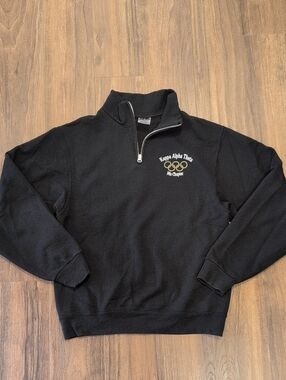 Kappa Alpha Theta Quarter Zip Black And Gold Sweatshirt